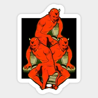 Devil satan on halloween Sticker